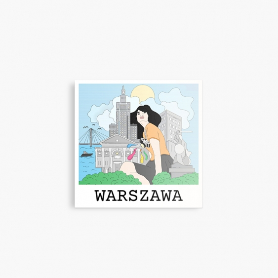 Магнит Рисуване Варшава, 9x9 cm