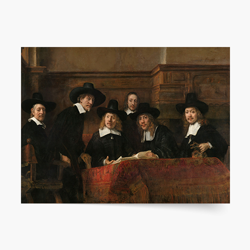 Плакат, Syndics of the Clothiers' Guild, Рембранд ван Рейн, 1662 г., 60x40