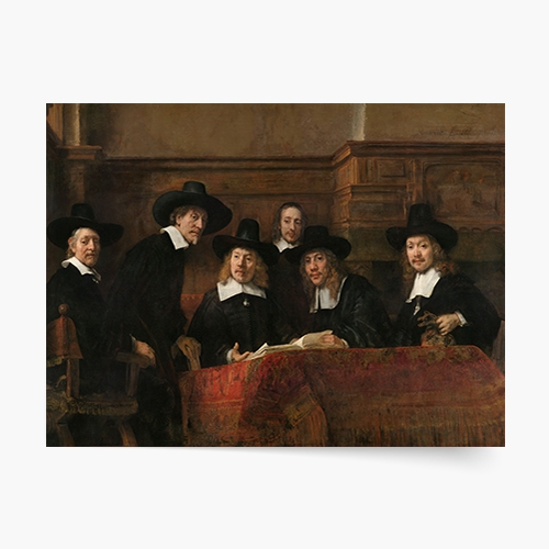 Плакат, Syndics of the Clothiers' Guild, Рембранд ван Рейн, 1662 г., 60x40