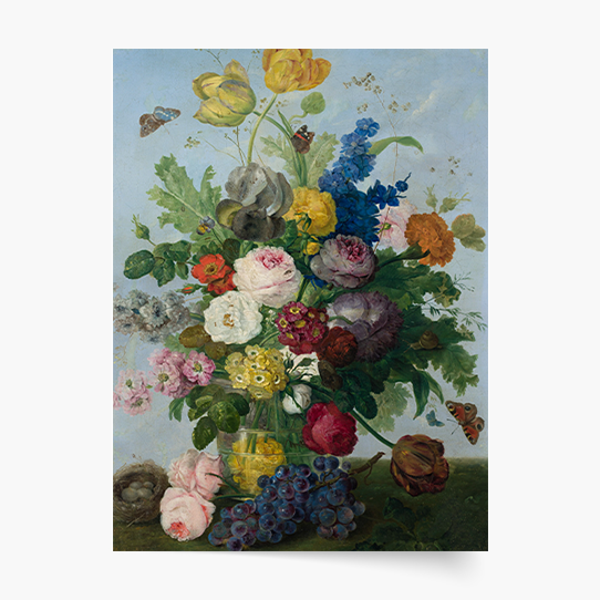 Плакат, С. Вегмайр „Букет цветя и гнездо“, 21x30