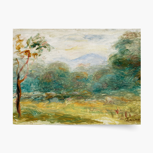 Плакат, А. Пиер-Реноар "Пейзаж в Южна Франция (Cagnes-sur-Mer)", 40x30