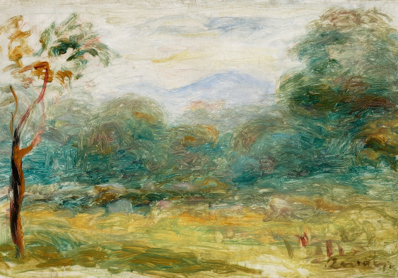 Плакат, А. Пиер-Реноар "Пейзаж в Южна Франция (Cagnes-sur-Mer)", 70x50