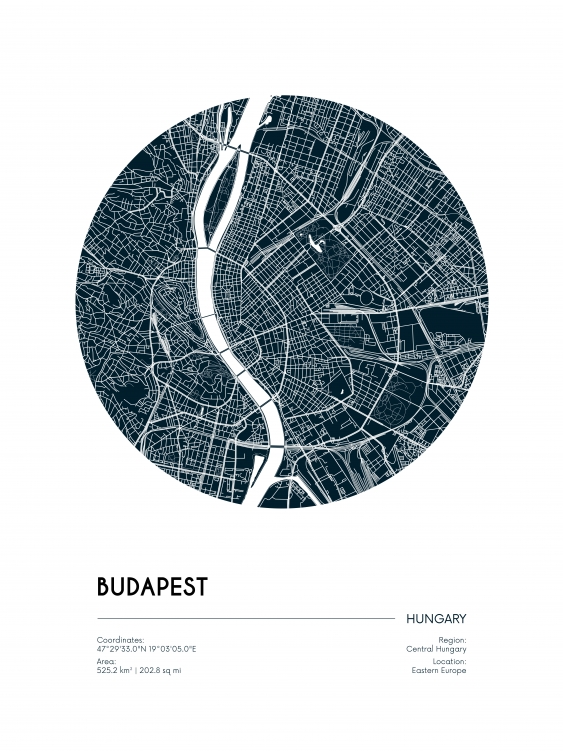 Плакат, Карти: Будапеща, 21x30