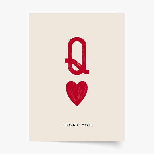 Плакат, Типография: Q Lucky You, 30x40