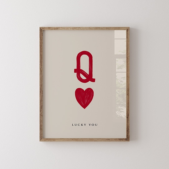 Плакат, Типография: Q Lucky You, 30x40