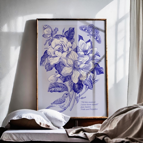 Плакат, Птици: Цветя, 21x30