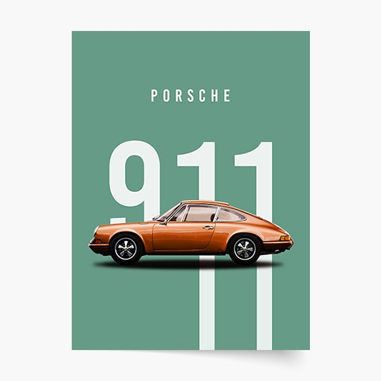 Плакат, Автомобили: Порше 3, 21x30