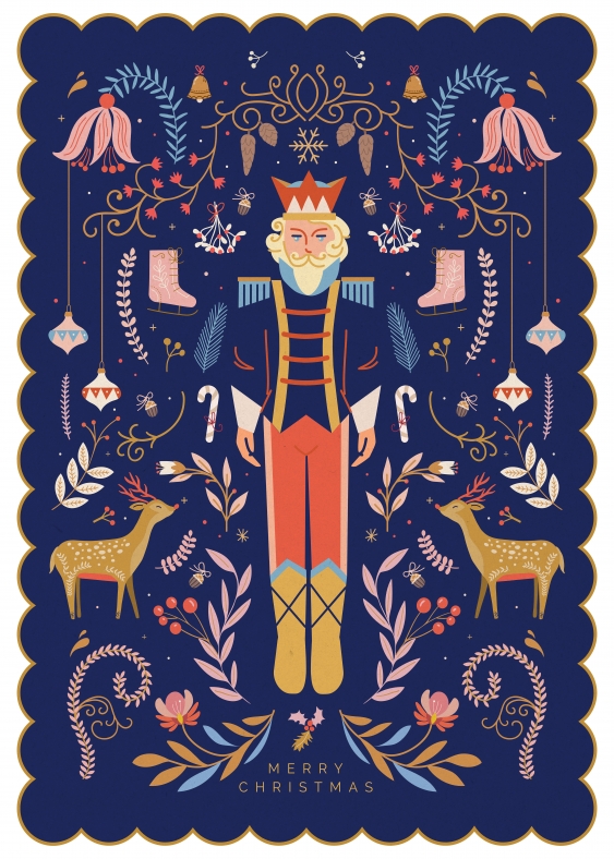 Плакат, Коледа: Синьо с лешникотрошачката, 50x70