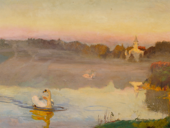 Плакат, Юзеф Хелмонски "Езерцето в Раджейовице", 40x30