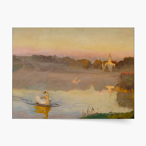 Плакат, Юзеф Хелмонски "Езерцето в Раджейовице", 40x30