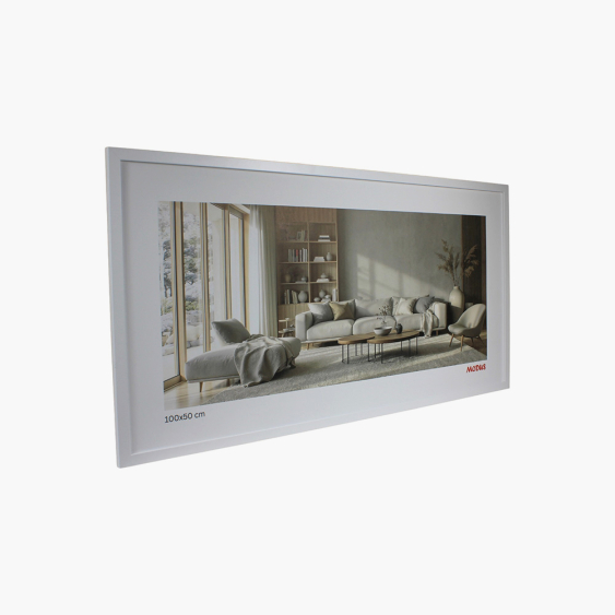 Рамка за снимка панорамна 100x50 бяла, 100x50 cm