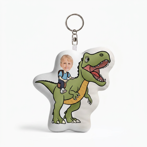 Плюшен ключодържател Зелен динозавър, 10 cm